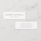 Minimalistisches Grau des Chic-| Mini Visitenkarte (Vorne/Hinten)