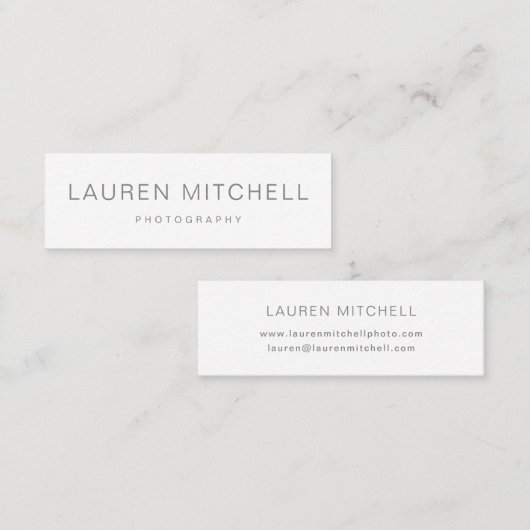 Minimalistisches Grau des Chic-| Mini Visitenkarte (Vorne/Hinten)