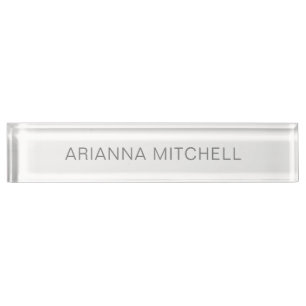 Minimalistisches Grau des Chic- Namensplakette
