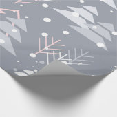 Minimalistisches, grau-elegantes Weihnachtsmuster Geschenkpapier (Ecke)