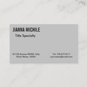 Minimalistisches Grau Professionell Visitenkarte