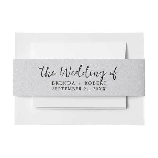 Minimalistisches Grauen Linen Textur Schwarze Schr Einladungsbanderole (Vorderseite Beispiel)