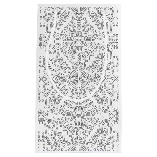 Minimalistisches graues Blumenmuster Kleine Geschenktüte (Vorderseite)