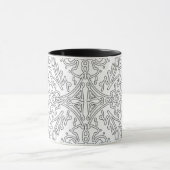 Minimalistisches graues Blumenmuster Tasse (Zentrum)