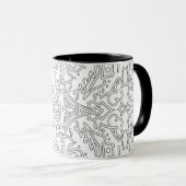 Minimalistisches graues Blumenmuster Tasse (VorderseiteRechts)