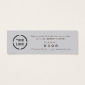 Minimalistisches graues Firmenlogo, danke einfügen (Rückseite)