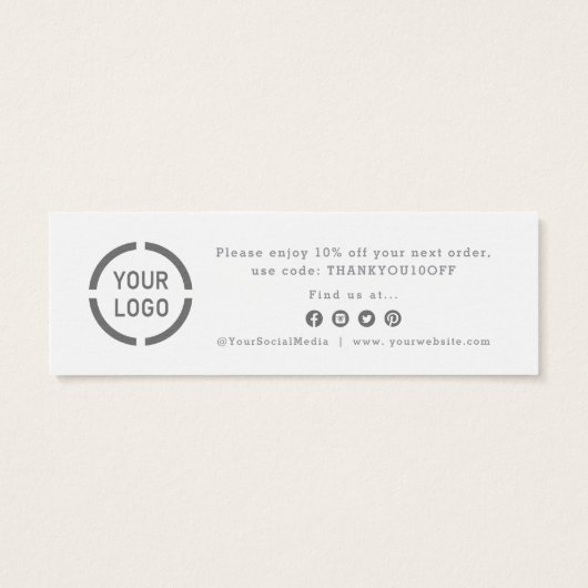 Minimalistisches graues Firmenlogo, danke einfügen (Rückseite)