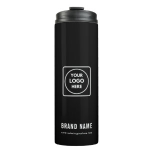 Minimalistisches graues Firmenlogo zur Geschäftsfö Thermosbecher