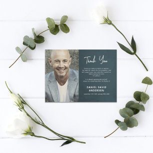 Minimalistisches Graues Foto Dankeskarte