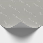 Minimalistisches graues glückliches geschenkpapier (Ecke)
