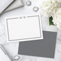 Minimalistisches graues Monogramm mit zwei Rändern