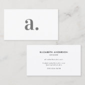 Minimalistisches graues Monogramm Modernes Elegant Visitenkarte (Vorne/Hinten)