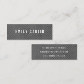 Minimalistisches graues Muster Mini Visitenkarte (Vorne/Hinten)