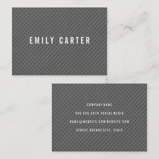 Minimalistisches graues Muster Visitenkarte (Vorne/Hinten)