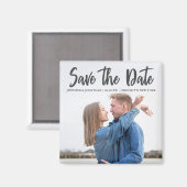 Minimalistisches graues Script Couple-Foto Save th Magnet (Vorderseite/Rückseite)