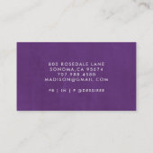 Minimalistisches graues Skript Smoky Violet Einfac Visitenkarte (Rückseite)