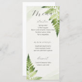 Minimalistisches Green Fern Wedding Menu Menükarte (Vorne/Hinten)
