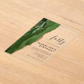 Minimalistisches Green Gold Agate Geode 40. Geburt Acryleinladungen (Ablage )