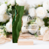 Minimalistisches Green Gold Agate Geode 40. Geburt Acryleinladungen