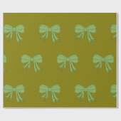 Minimalistisches Green Ribbon-Muster Geschenkpapier (Flach)