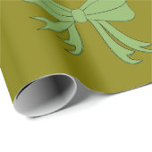 Minimalistisches Green Ribbon-Muster Geschenkpapier (Rolleneckpunkt)