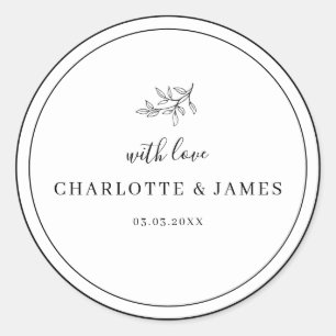 Minimalistisches Grenzblatt Vielen Dank Runder Aufkleber