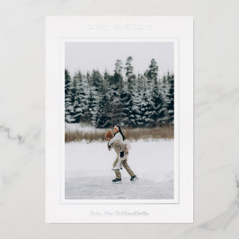 Minimalistisches grenzübergreifendes Foto Moderne  Folien Feiertagskarte