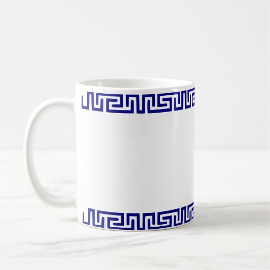 Minimalistisches griechisches Muster, angepasst IV Kaffeetasse (Links)