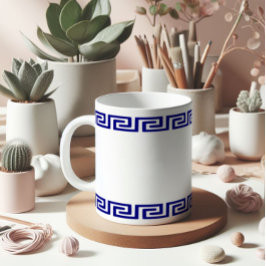 Minimalistisches griechisches Muster - Anpassbar I Kaffeetasse