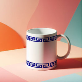 Minimalistisches griechisches Muster, anpassbar II Kaffeetasse