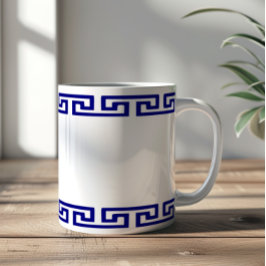 Minimalistisches griechisches Muster anpassbar Kaffeetasse