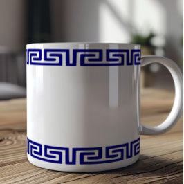 Minimalistisches griechisches Muster anpassbar VI Kaffeetasse