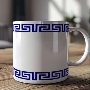 Minimalistisches griechisches Muster anpassbar VI Kaffeetasse