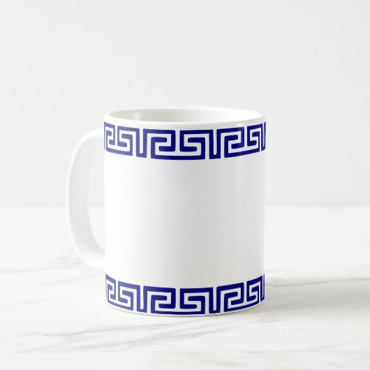 Minimalistisches griechisches Muster anpassbar VI Kaffeetasse (Vorderseite Links)