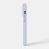 Minimalistisches Groovy Retro Meow Design iPhone Hülle (Linke Seite)