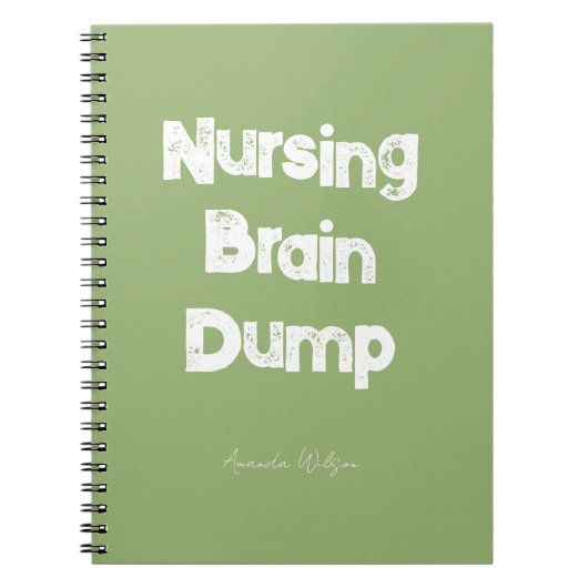 Minimalistisches Grün für das Studium am Nursing S Notizblock (Vorderseite)