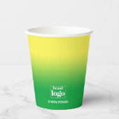 Minimalistisches grün-gelbes Gradient-Elementarlog Pappbecher (Vorderseite)