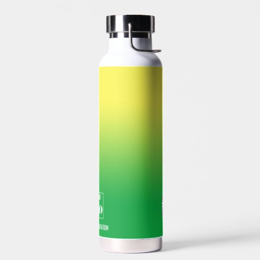 Minimalistisches grün-gelbes Gradient-Elementarlog Trinkflasche (Links)