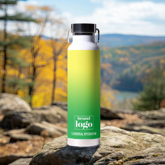 Minimalistisches grün-gelbes Gradient-Elementarlog Trinkflasche