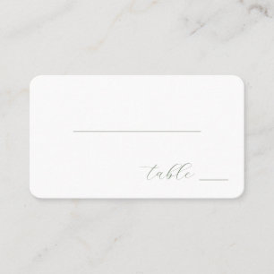 Minimalistisches grün Kalligrafie Platzkarte