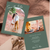 Minimalistisches grün-modernes Foto Save the Date Einladung
