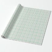 Minimalistisches Grün- und Blau-Gitternetz-Muster- Geschenkpapier (Ungerollt)