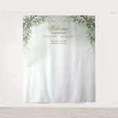 Minimalistisches Grün und Gold Wandteppich (Vorderseite)