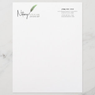 Minimalistisches Grün & Weiß Modernes Notar Briefbogen