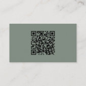 Minimalistisches Grundlagengrün Berufliches Foto Q Visitenkarte (Rückseite)