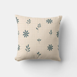 Minimalistisches grünes Blumenmuster  Kissen
