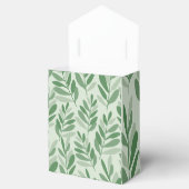 Minimalistisches grünes botanisches Blättermuster Geschenkschachtel (Geöffnet)