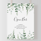 Minimalistisches grünes Eukalyptus Wedding Open Ba Poster