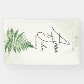 Minimalistisches Grünes Fern-Hochzeitsszeichen Banner (Horizontal)