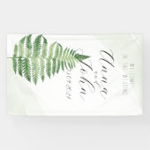 Minimalistisches Grünes Fern-Hochzeitsszeichen Banner (Horizontal)